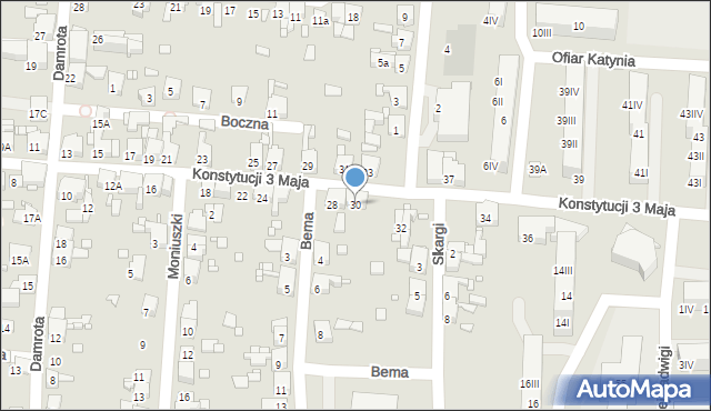 Piekary Śląskie, Konstytucji 3 Maja, 30, mapa Piekary Śląskie