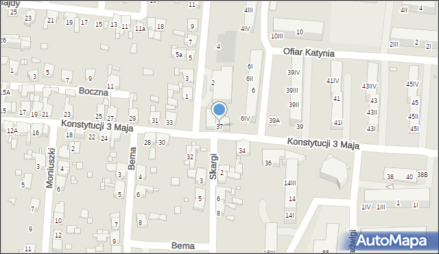 Piekary Śląskie, Konstytucji 3 Maja, 37, mapa Piekary Śląskie