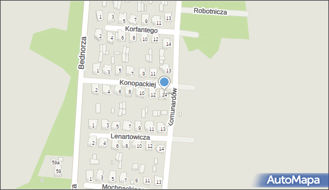 Piekary Śląskie, Konopackiej Haliny, 14, mapa Piekary Śląskie