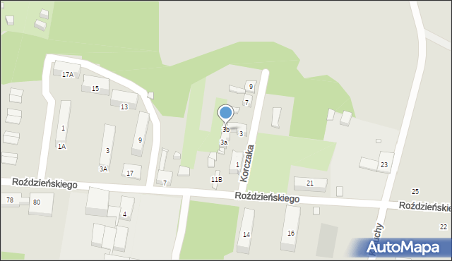 Piekary Śląskie, Korczaka Janusza, 3b, mapa Piekary Śląskie