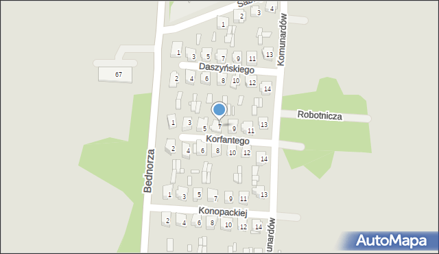 Piekary Śląskie, Korfantego Wojciecha, 7, mapa Piekary Śląskie