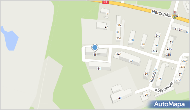 Piekary Śląskie, Kotuchy Franciszka, 38, mapa Piekary Śląskie