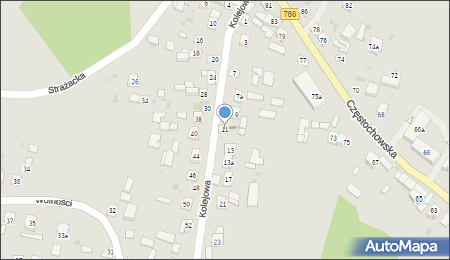 Piekoszów, Kolejowa, 11, mapa Piekoszów