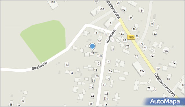 Piekoszów, Kolejowa, 18, mapa Piekoszów