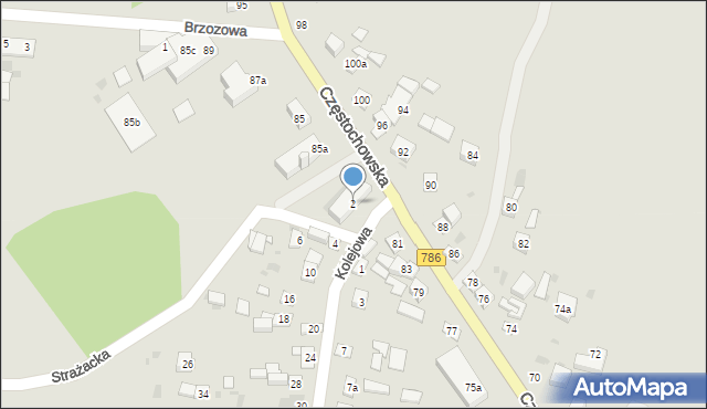 Piekoszów, Kolejowa, 2, mapa Piekoszów