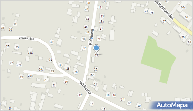 Piekoszów, Kolejowa, 23, mapa Piekoszów