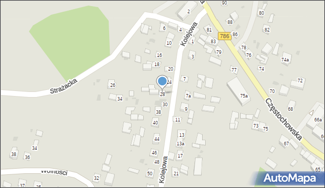 Piekoszów, Kolejowa, 28, mapa Piekoszów