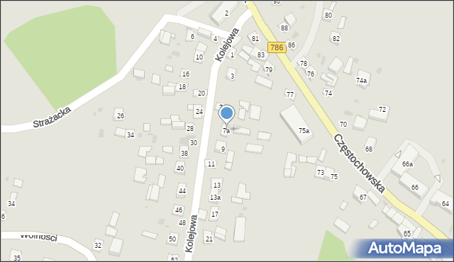 Piekoszów, Kolejowa, 7a, mapa Piekoszów