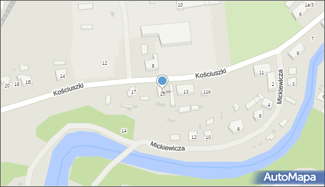 Pieniężno, Kościuszki Tadeusza, gen., 15, mapa Pieniężno
