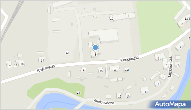 Pieniężno, Kościuszki Tadeusza, gen., 8, mapa Pieniężno
