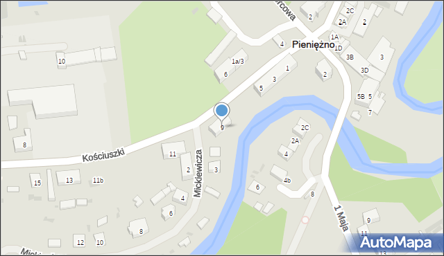 Pieniężno, Kościuszki Tadeusza, gen., 9, mapa Pieniężno