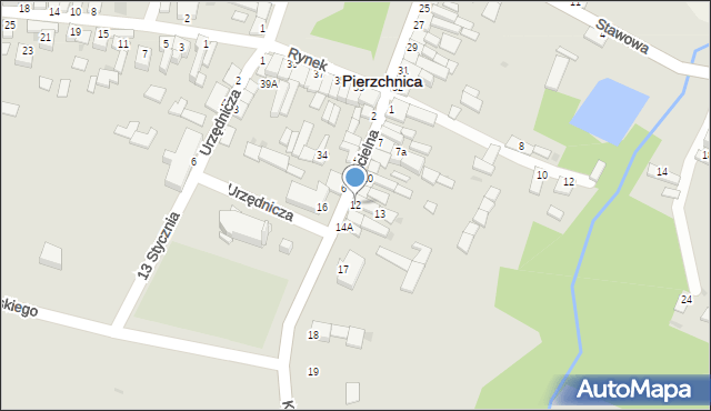 Pierzchnica, Kościelna, 12, mapa Pierzchnica