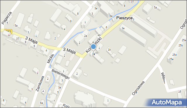 Pieszyce, Kościuszki Tadeusza, gen., 1a, mapa Pieszyce