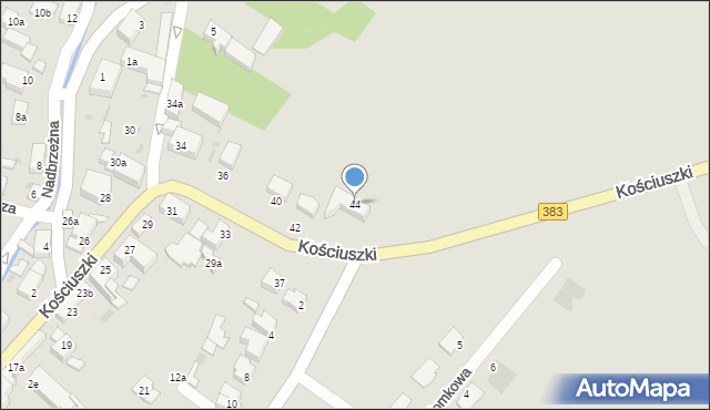 Pieszyce, Kościuszki Tadeusza, gen., 44, mapa Pieszyce