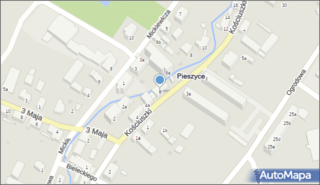 Pieszyce, Kościuszki Tadeusza, gen., 6, mapa Pieszyce