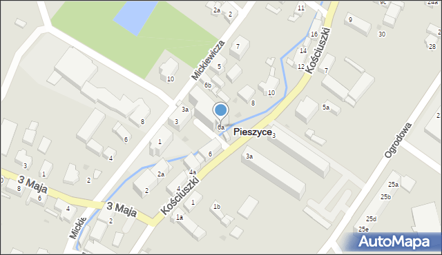 Pieszyce, Kościuszki Tadeusza, gen., 6a, mapa Pieszyce