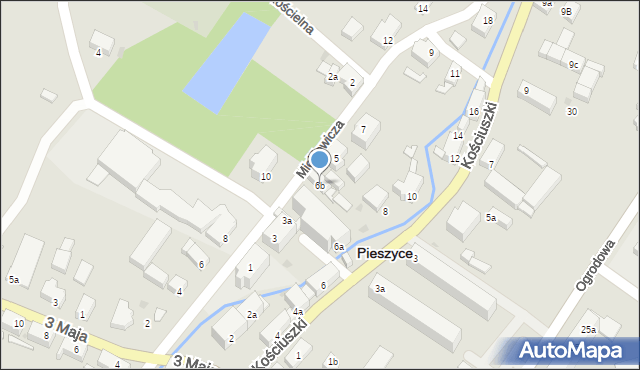 Pieszyce, Kościuszki Tadeusza, gen., 6b, mapa Pieszyce
