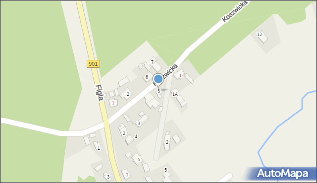 Pietraszów, Koszwicka, 5, mapa Pietraszów