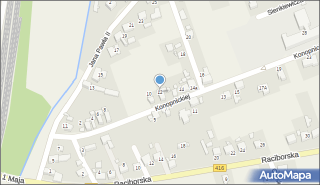 Pietrowice Wielkie, Konopnickiej Marii, 12, mapa Pietrowice Wielkie