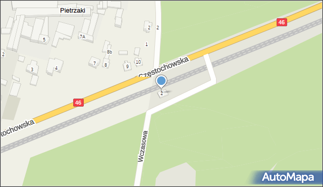 Pietrzaki, Kolejowa, 2, mapa Pietrzaki