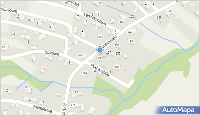 Pietrzykowice, Kościuszki Tadeusza, gen., 159, mapa Pietrzykowice