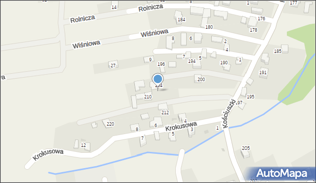Pietrzykowice, Kościuszki Tadeusza, gen., 208, mapa Pietrzykowice