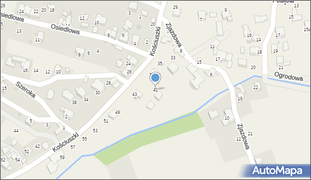 Pietrzykowice, Kościuszki Tadeusza, gen., 41, mapa Pietrzykowice