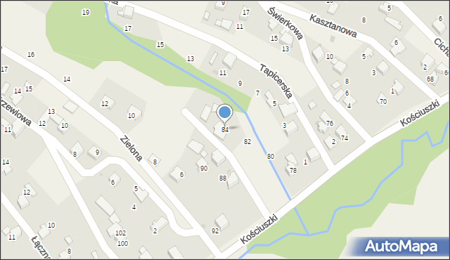 Pietrzykowice, Kościuszki Tadeusza, gen., 84, mapa Pietrzykowice