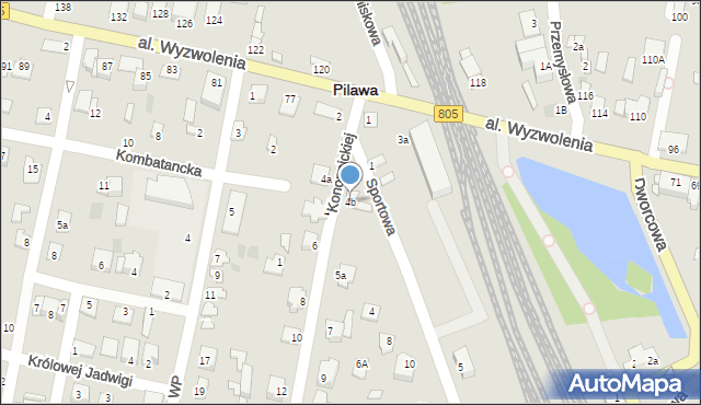 Pilawa, Konopnickiej Marii, 4b, mapa Pilawa