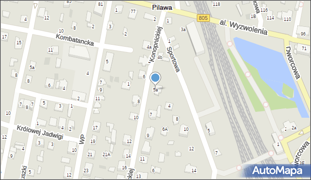 Pilawa, Konopnickiej Marii, 5a, mapa Pilawa