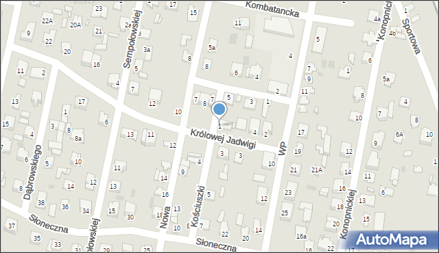 Pilawa, Kościuszki Tadeusza, gen., 1, mapa Pilawa