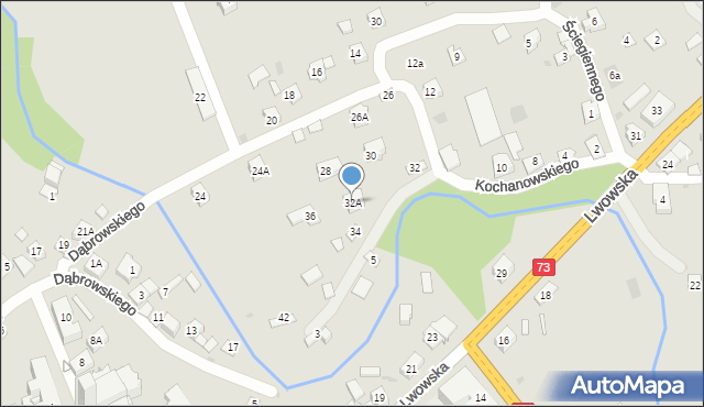 Pilzno, Kochanowskiego Jana, 32A, mapa Pilzno