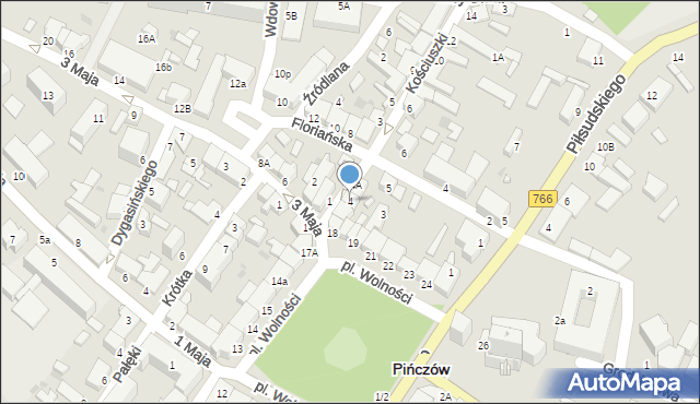Pińczów, Kościuszki Tadeusza, gen., 4, mapa Pińczów