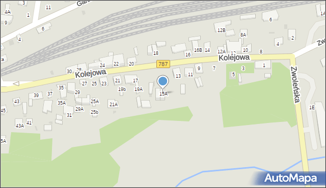 Pionki, Kolejowa, 15A, mapa Pionki