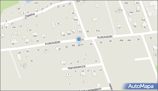Pionki, Kościuszki Tadeusza, gen., 40, mapa Pionki