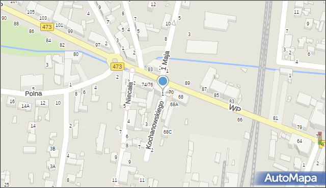 Piotrków Trybunalski, Kochanowskiego Jana, 1, mapa Piotrków Trybunalski