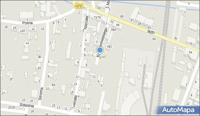 Piotrków Trybunalski, Kochanowskiego Jana, 2, mapa Piotrków Trybunalski