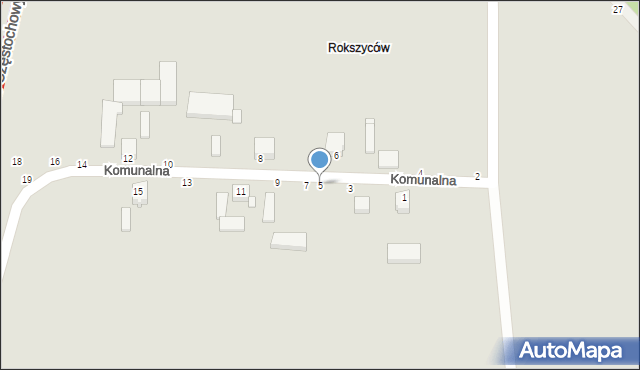 Piotrków Trybunalski, Komunalna, 5, mapa Piotrków Trybunalski