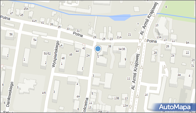 Piotrków Trybunalski, Kościelna, 1, mapa Piotrków Trybunalski