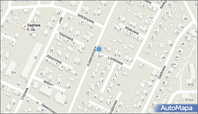 Piotrków Trybunalski, Kostromska, 15, mapa Piotrków Trybunalski