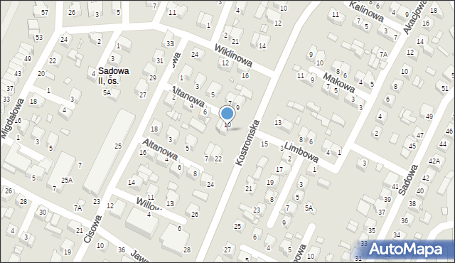 Piotrków Trybunalski, Kostromska, 20, mapa Piotrków Trybunalski