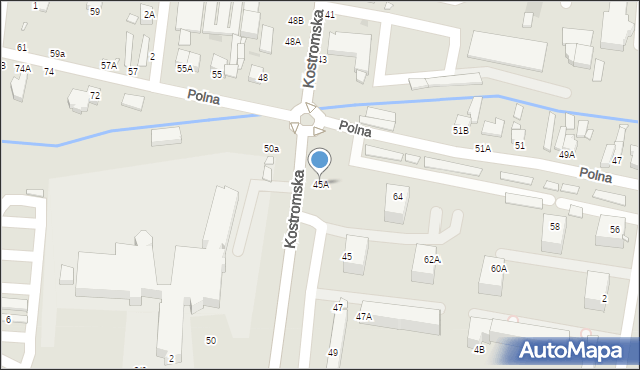 Piotrków Trybunalski, Kostromska, 45A, mapa Piotrków Trybunalski