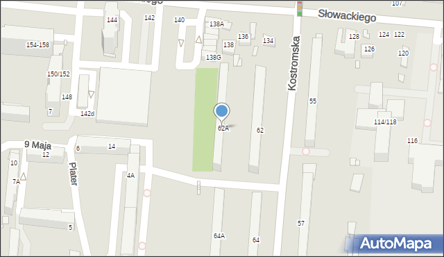 Piotrków Trybunalski, Kostromska, 62A, mapa Piotrków Trybunalski