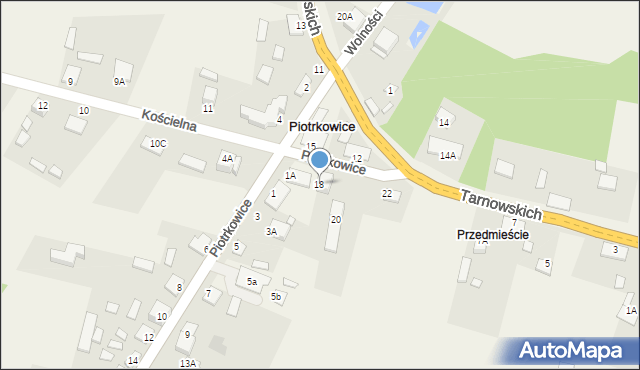 Piotrkowice, Kościelna, 18, mapa Piotrkowice