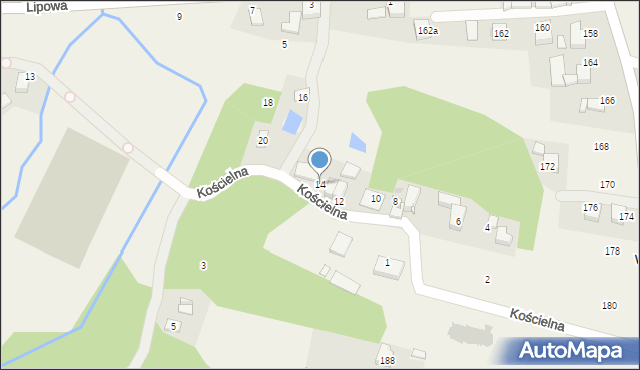 Piotrowice, Kościelna, 14, mapa Piotrowice