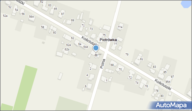 Piotrówka, Kościuszki Tadeusza, gen., 66, mapa Piotrówka