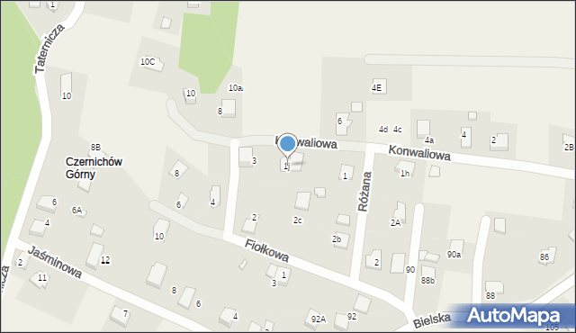 Pisarzowice, Konwaliowa, 1j, mapa Pisarzowice