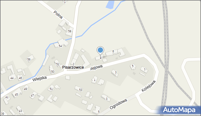 Pisarzowice, Kolejowa, 4, mapa Pisarzowice