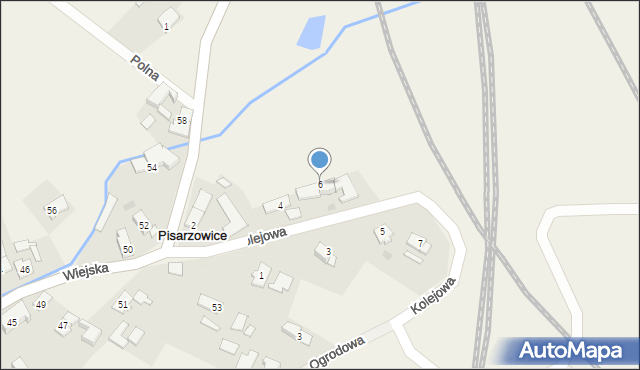 Pisarzowice, Kolejowa, 6, mapa Pisarzowice