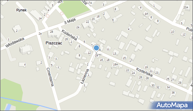 Piszczac, Kodeńska, 14, mapa Piszczac